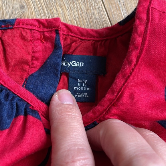 Baby Gap Navy and Red Heart Dress 6-12 months - Picture 2 of 6
